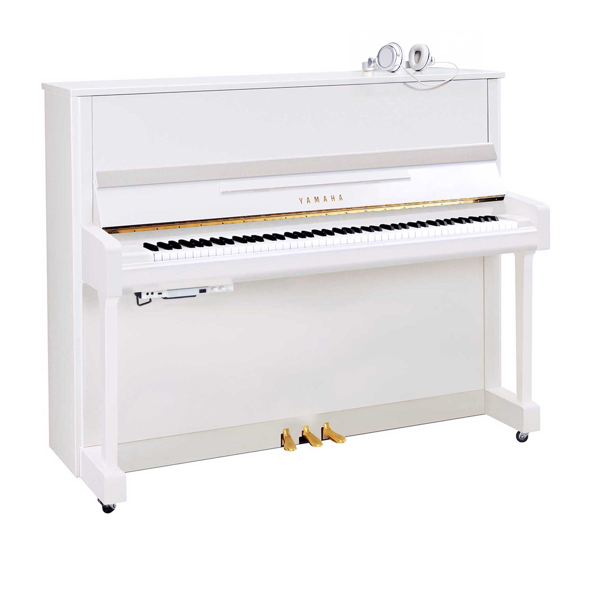 Yamaha b3 Silent weiß mit kopfhörer offene tastenklappe