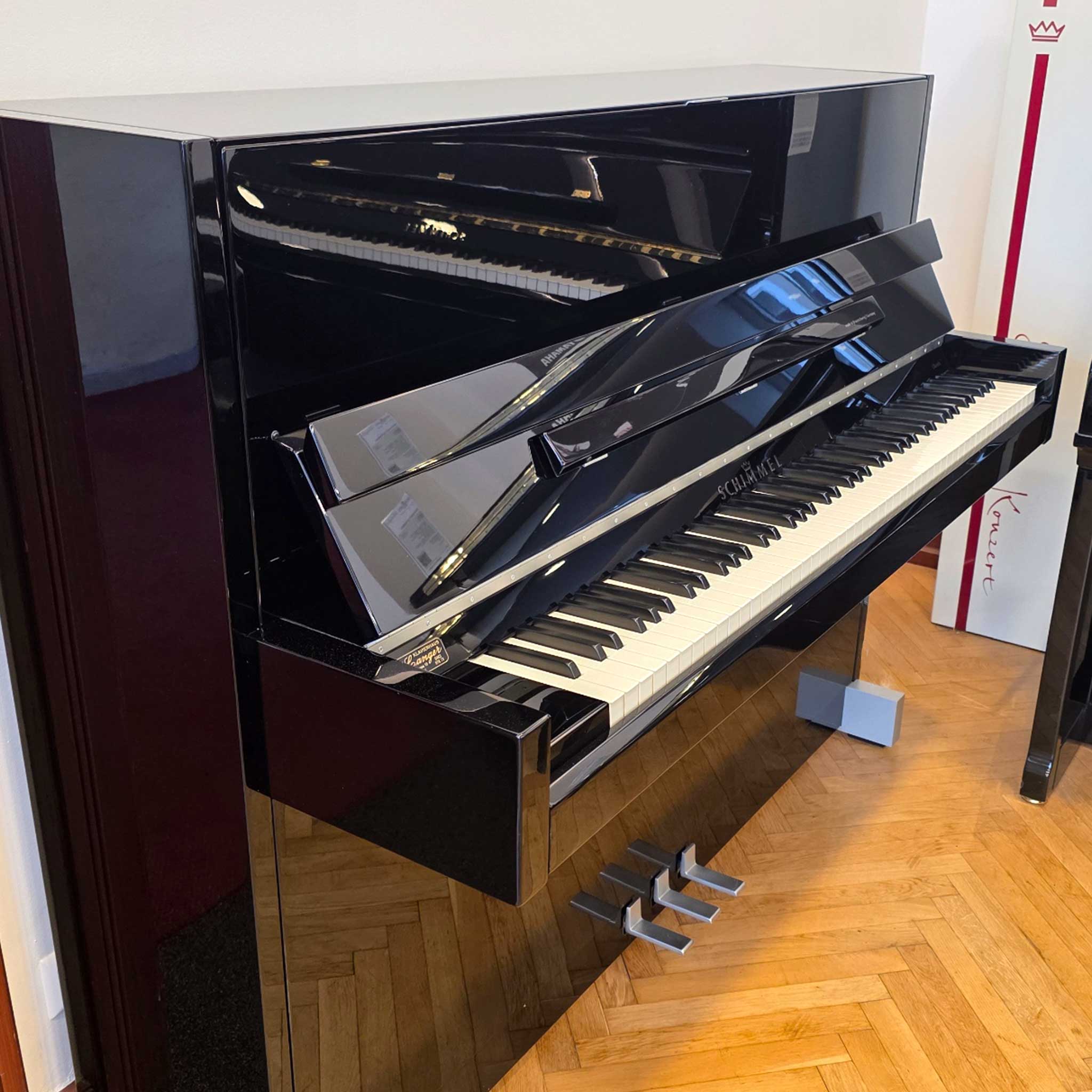 piano schimmel c116 modern gebraucht schwarz linke seite