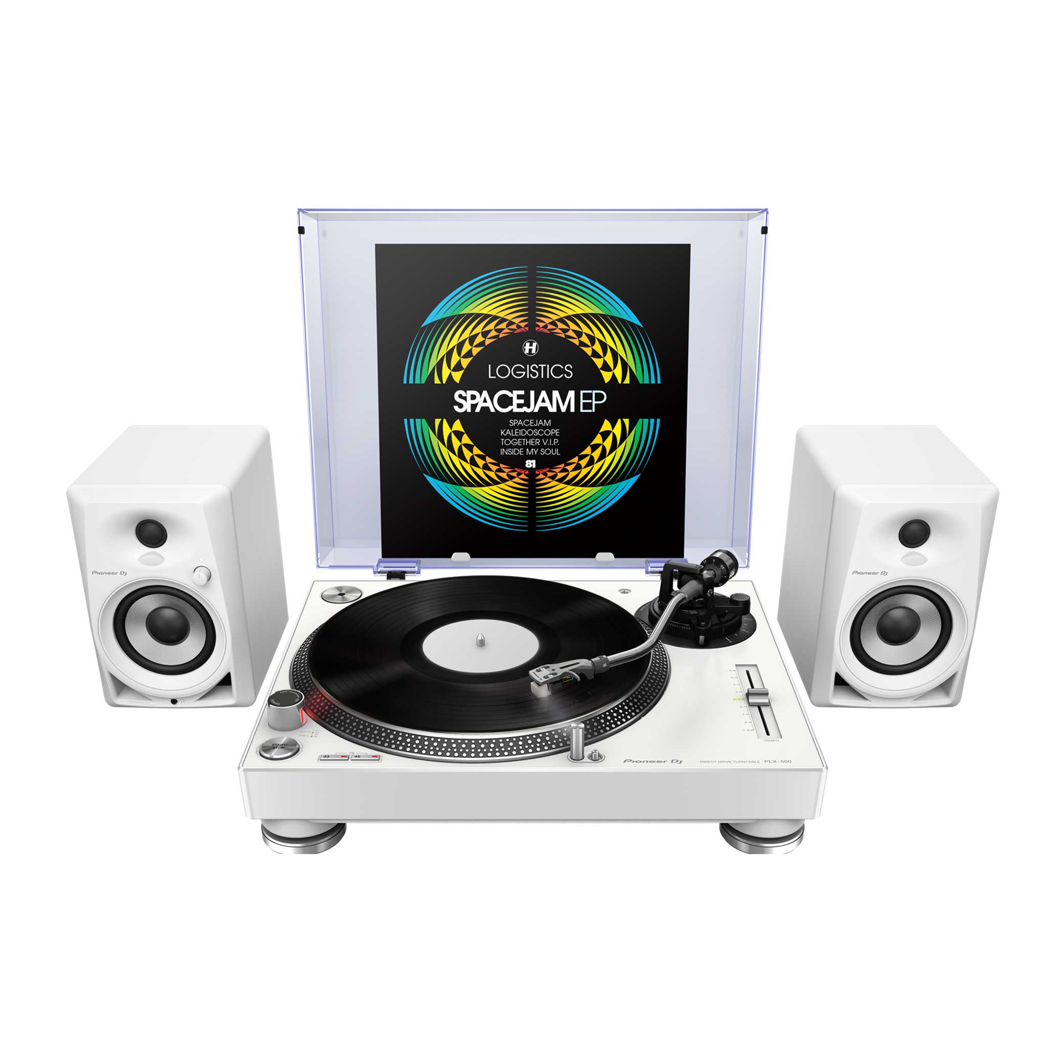 Pioneer Plattenspieler PLX 500 set mit monitore und deckel