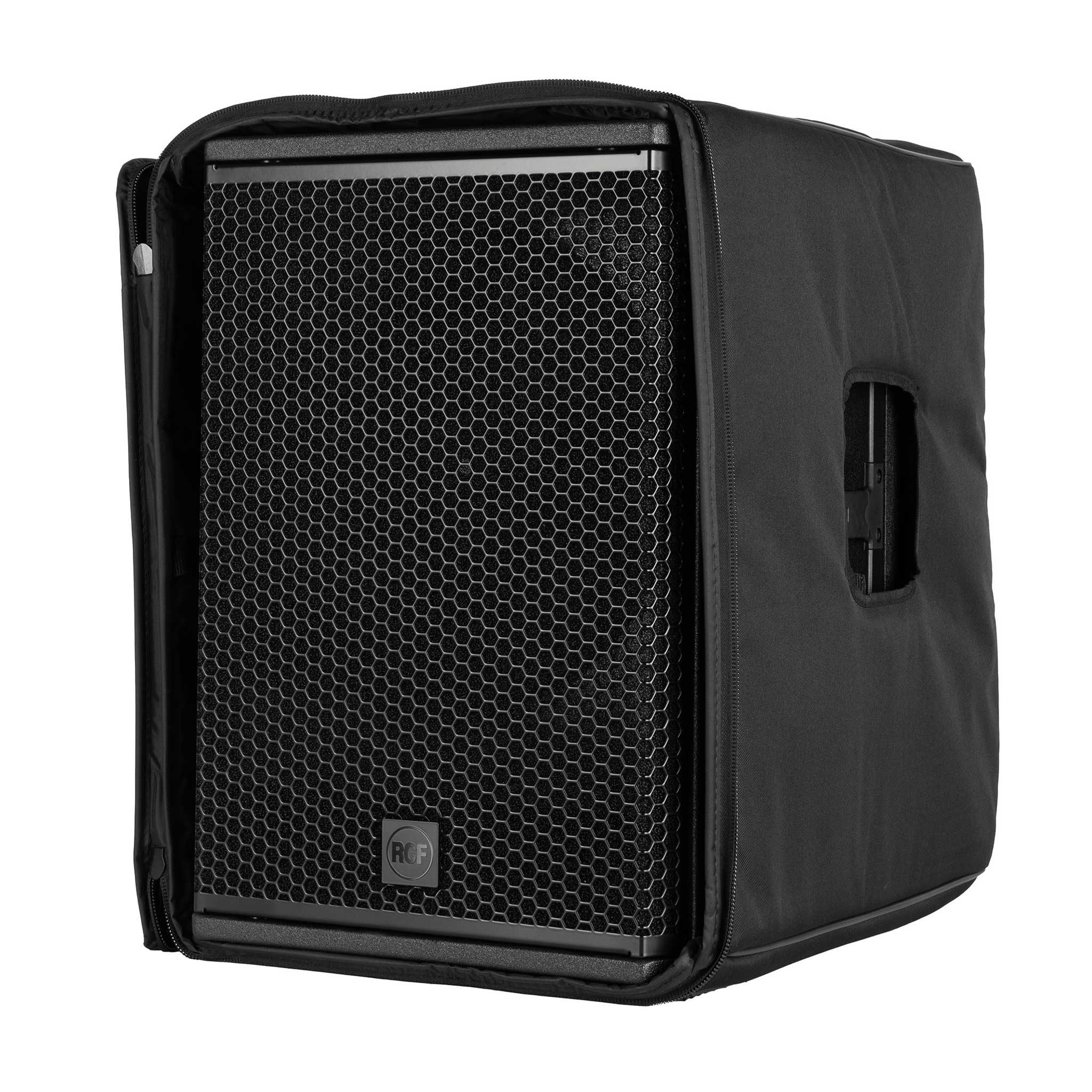 RCF Cover004 schwarz links mit subwoofer offen