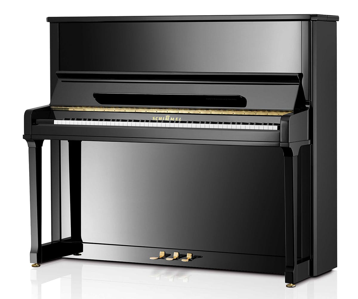 Schimmel C130 Tradition schwarz poliert vorderansicht tastenklappe offen
