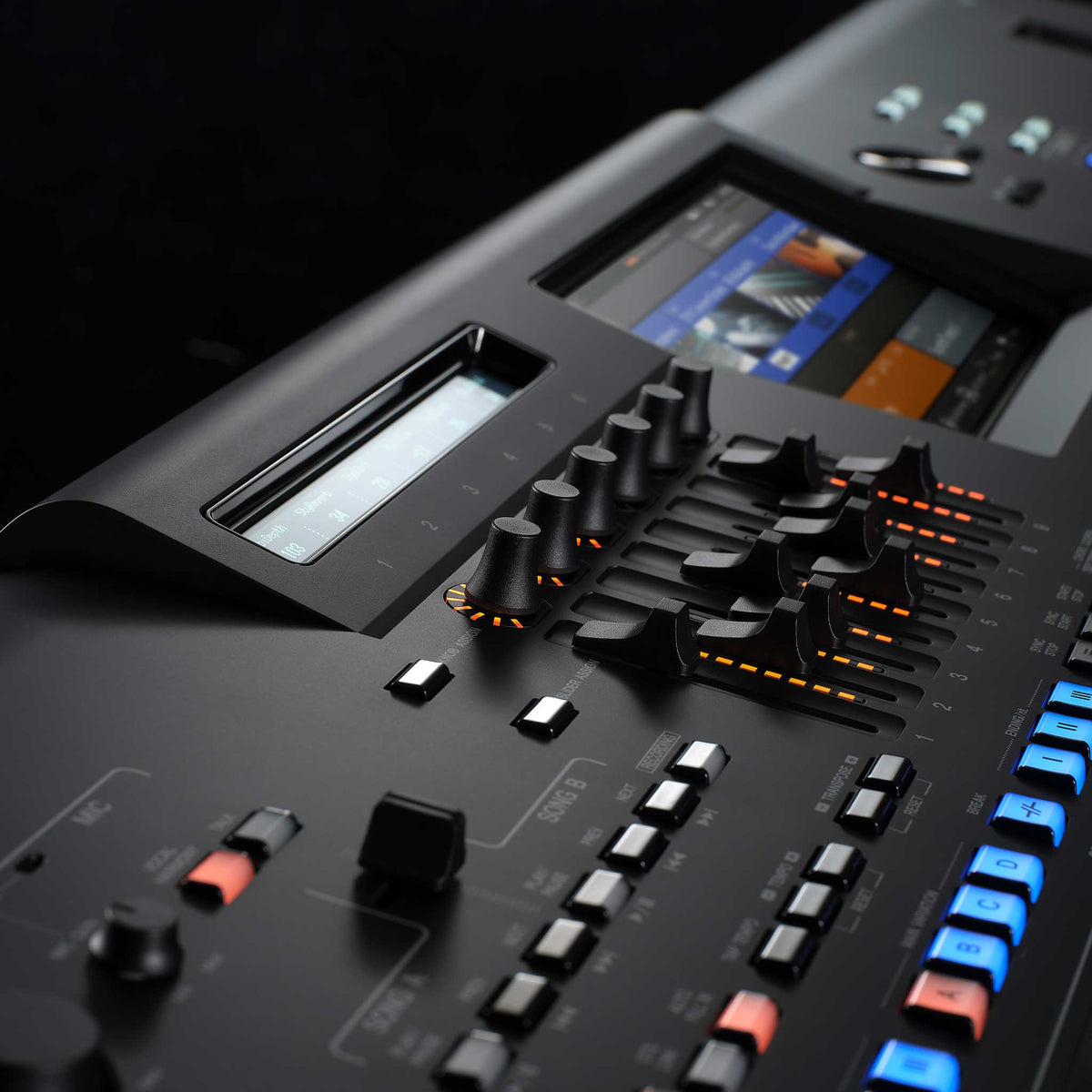 Yamaha Genos2 Keyboard detail draw bars