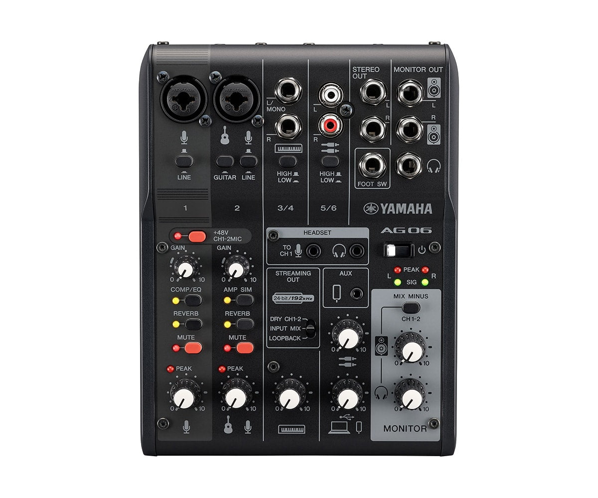 Yamaha AG06mk2 - LiveStreaming Audio Interface top view