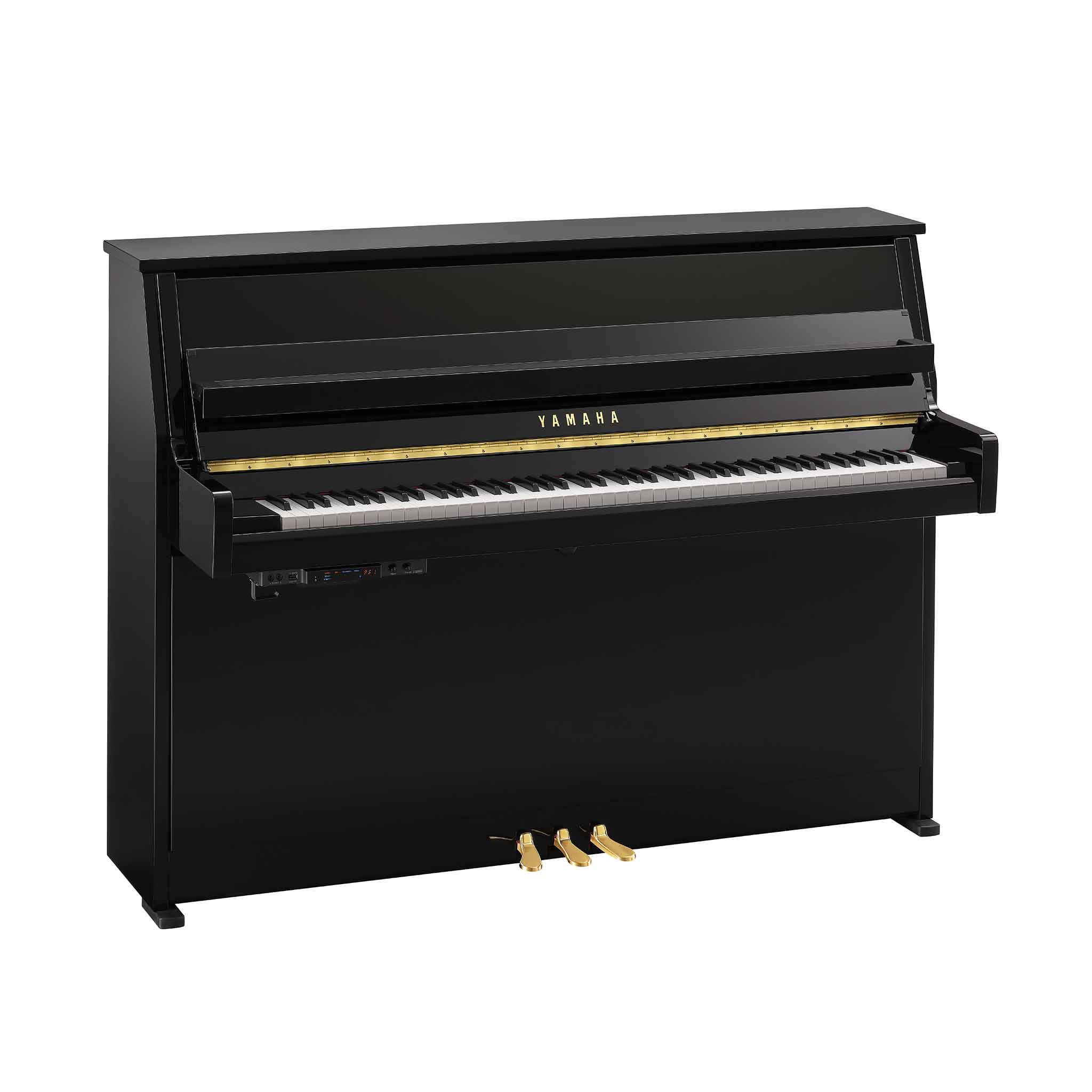 Piano Yamaha b10 schwarz auf weißem Hintergrund mit Transacoustic System
