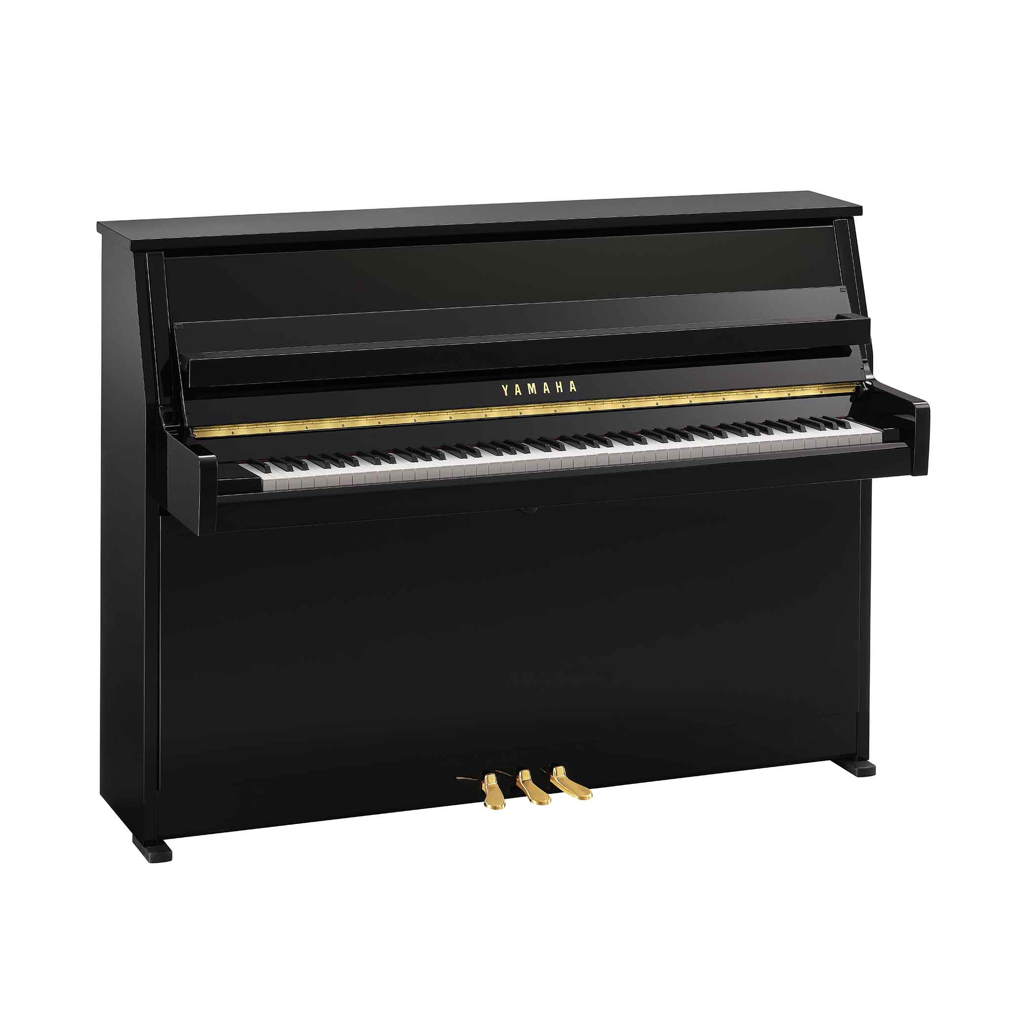 Piano Yamaha b10 schwarz auf weißem Hintergrund
