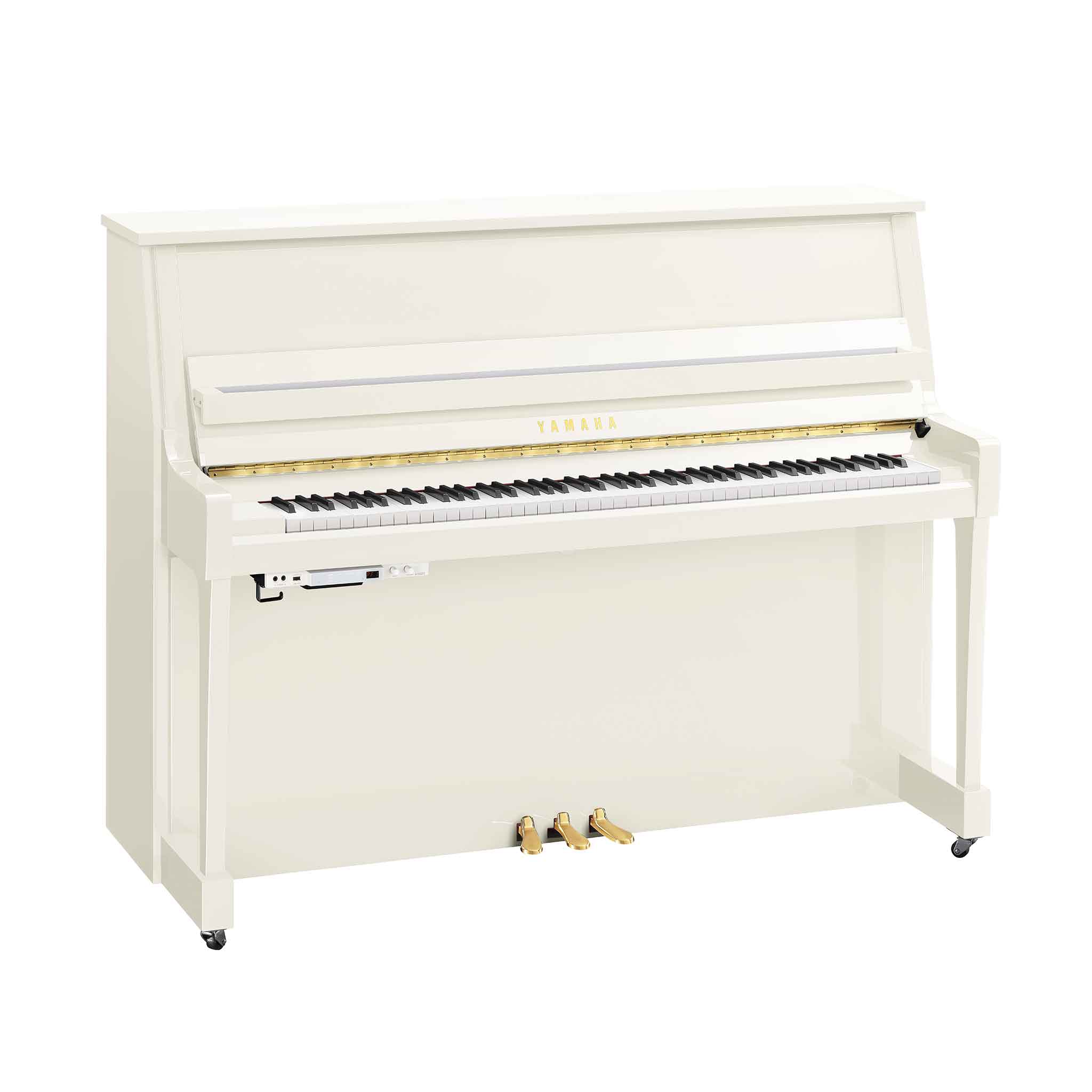 Piano Yamaha b20 weiß auf weißem Hintergrund mit Transacoustic System