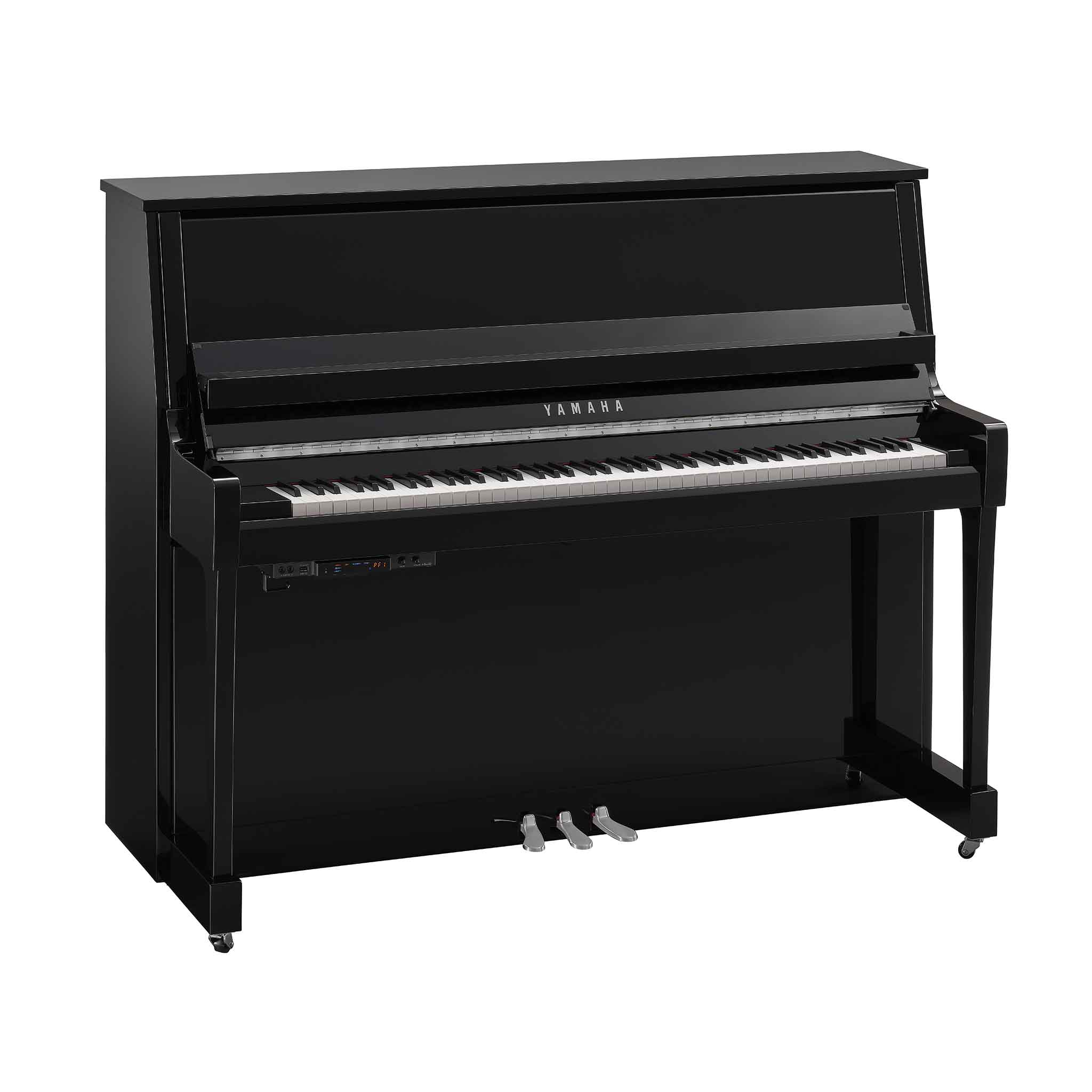 Piano Yamaha b30 schwarz chrom auf weißem Hintergrund mit Transacoustic System