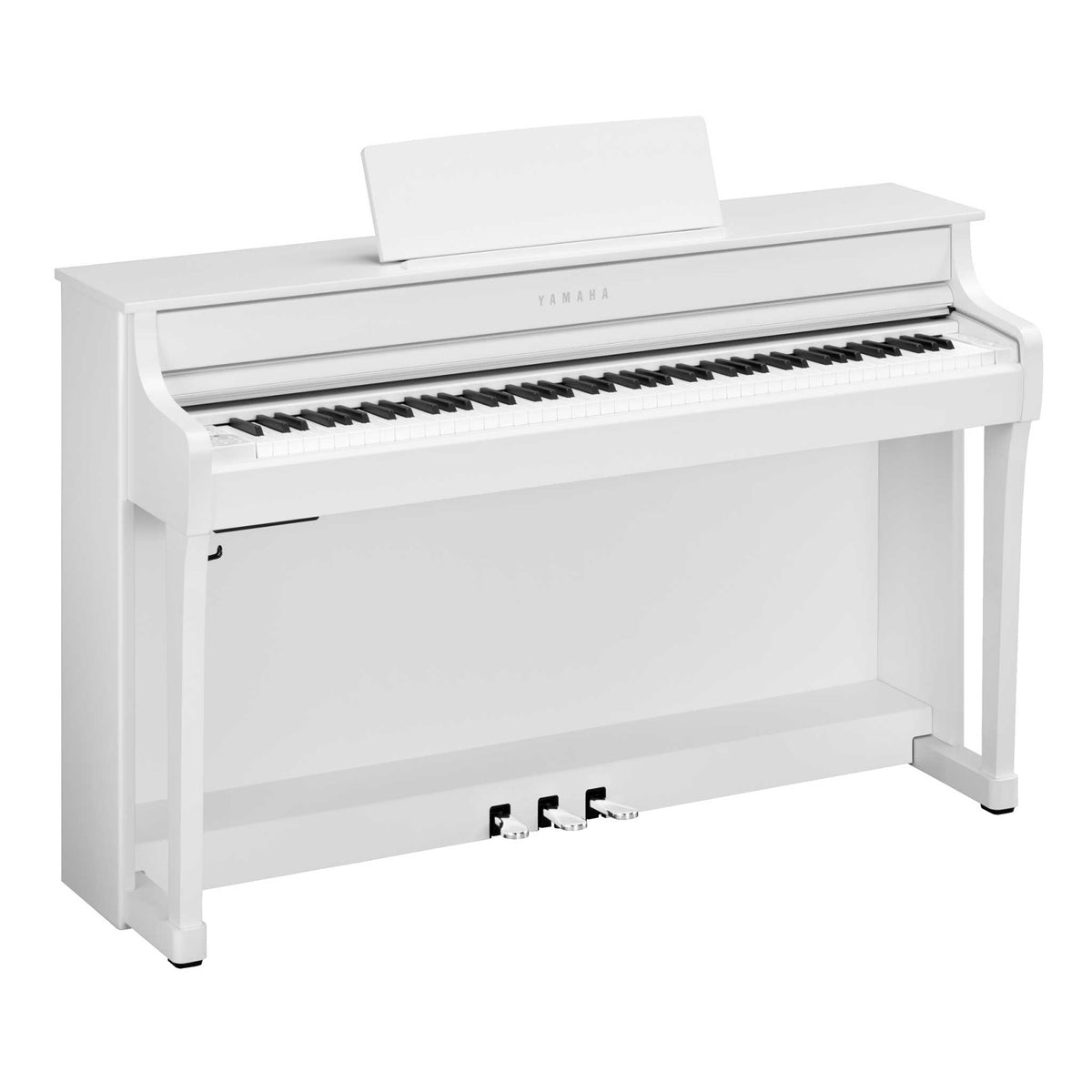 Yamaha CLP-835 W Weiss Perspektivansicht mit Tastatur und Pedalen