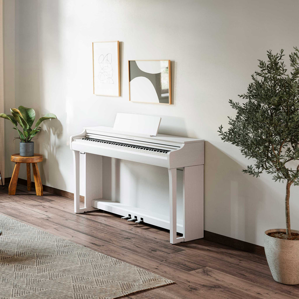 Digitalpiano Yamaha Clavinova CLP825wh weiss im wohnzimmer