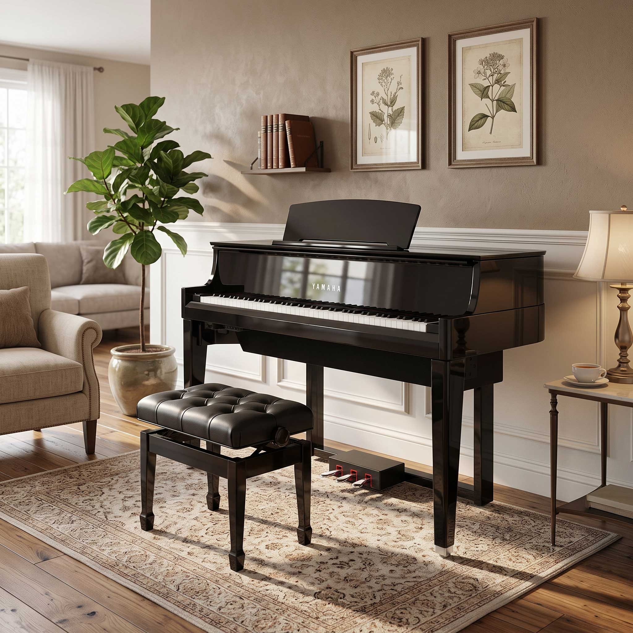 Yamaha N1x schwarz poliert Wohnzimmer