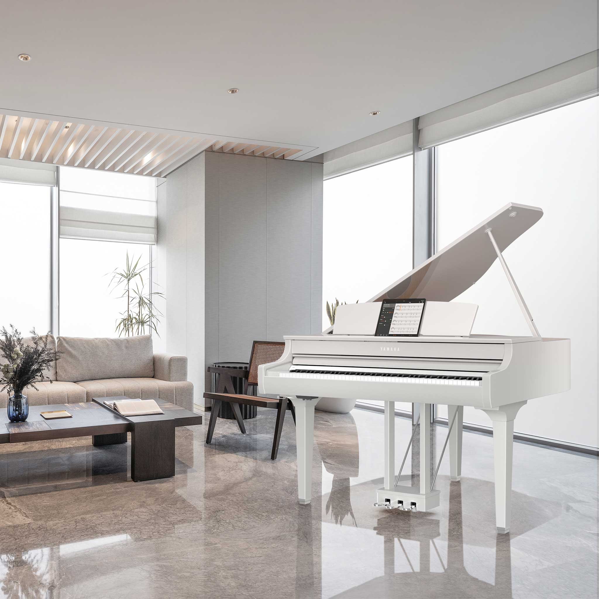 Yamaha CSP295GP weiss im Wohnzimmer