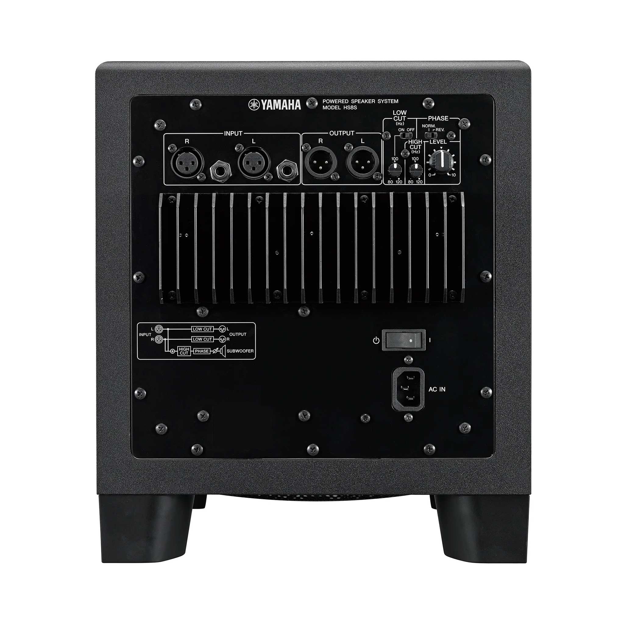 Yamaha HS8S Subwoofer black rear