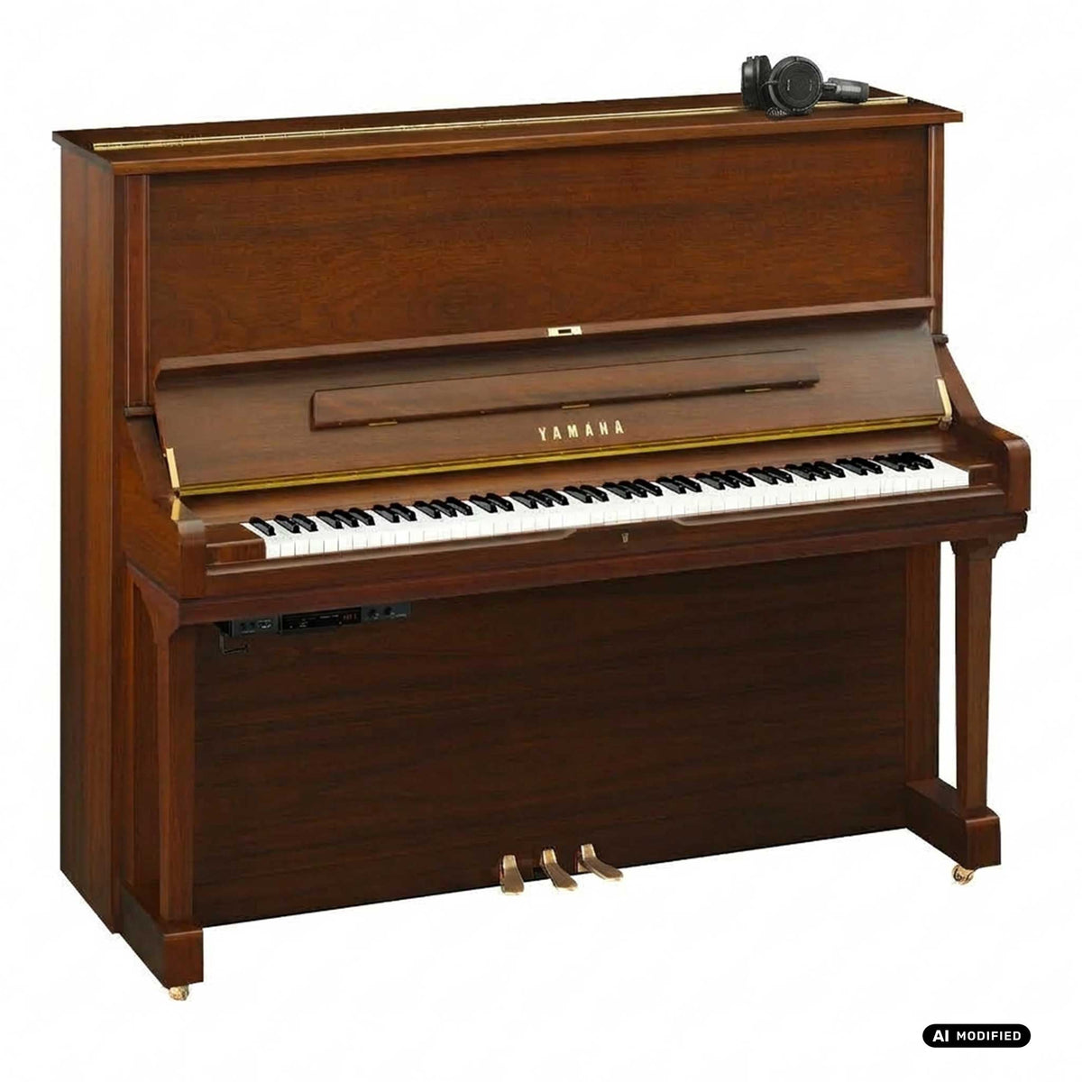 Yamaha U3 SH3 SAW Silent Piano Headphones American Walnut satin right